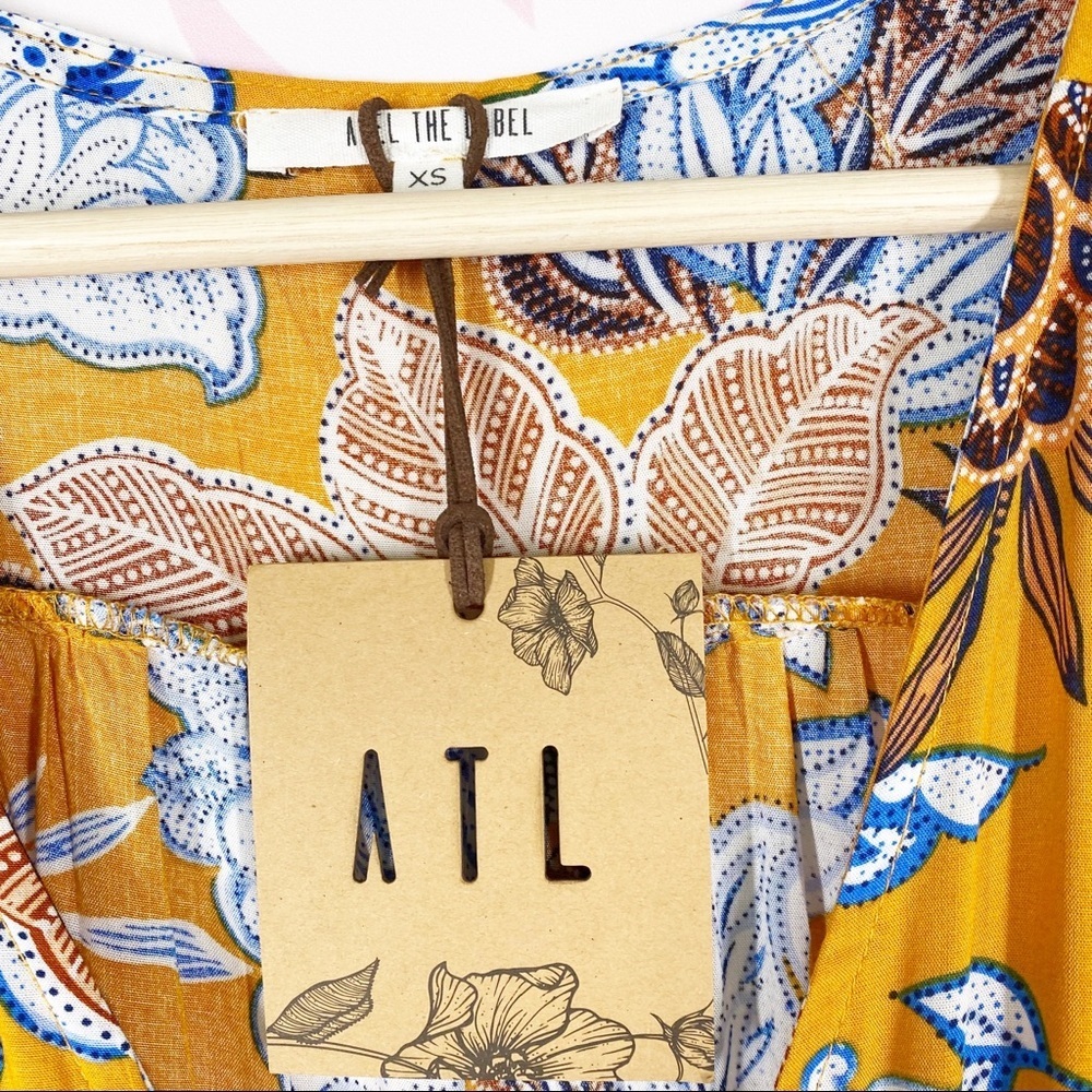 NEW Abel The Label Mango Magic Yellow Floral Boho Maxi Dress XS - Picture 11 of 14